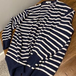 Navy & White Striped Sweater